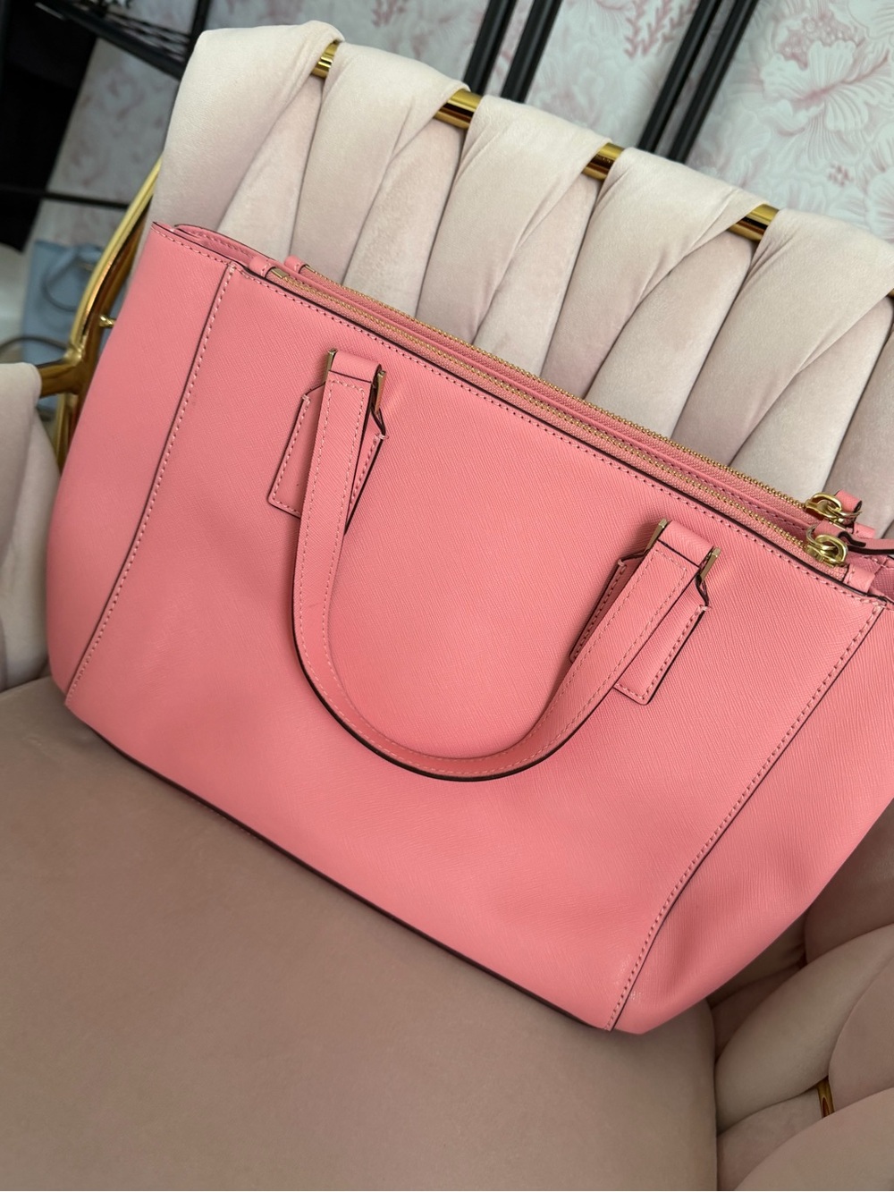 🩷 Kate Spade ♠️ Pink Leather Cameron Street Teagan Satchel - Picture 8 of 16